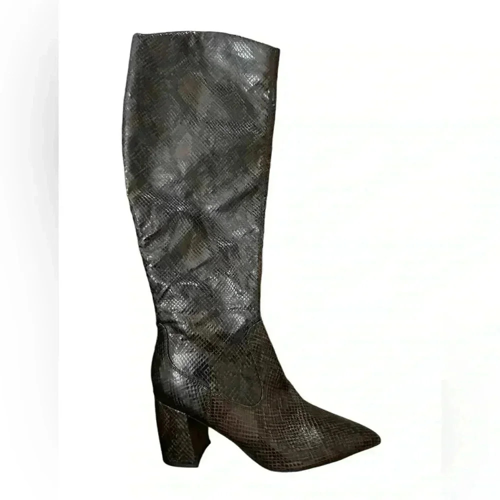 Marc Fisher Snakeskin Pattern Knee-High Boots - image 2